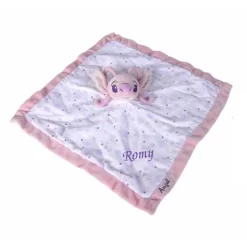 Disney - Angel Stitch Doudou Plat Lange Blanc Rose 40 Cm