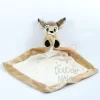 Disney Bambi Doudou Plat Marron Blanc Fleur 30 Cm