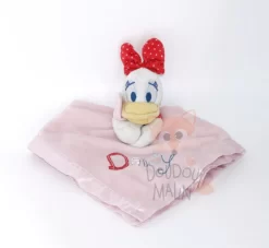 Disney - Daisy Le Canard - Maxi Doudou Plat Carré Rose 40 Cm