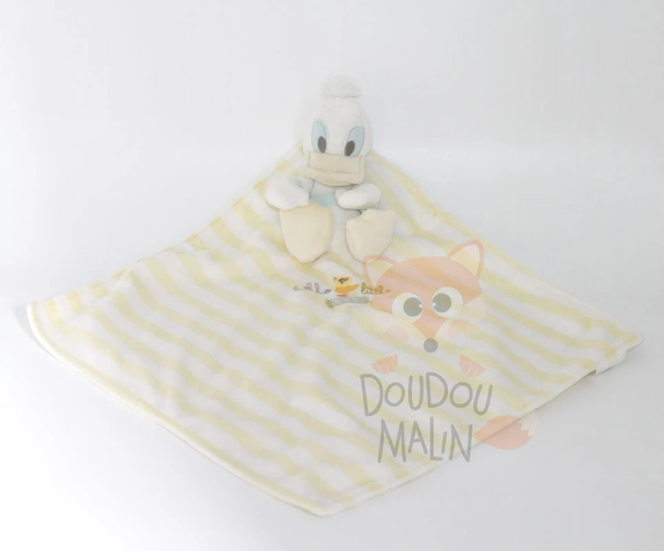 Disney - Donald Le Canard - Maxi Doudou Plat Jaune Blanc 40 Cm 1 Disney - Donald Le Canard - Maxi Doudou Plat Jaune Blanc 40 Cm