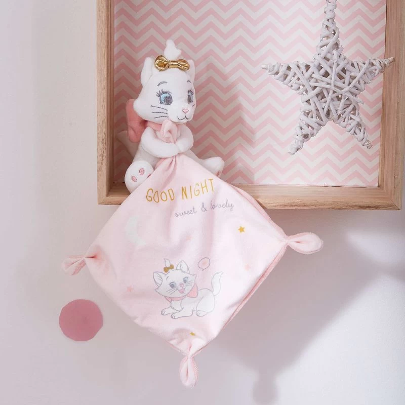 Disney Marie Le Chat Doudou Mouchoir Good Night Sweet & Lovely Rose Blanc 1 Disney Marie Le Chat Doudou Mouchoir Good Night Sweet & Lovely Rose Blanc