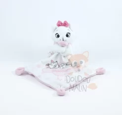 Disney Marie Le Chat Doudou Mouchoir Rose Blanc Goodnight