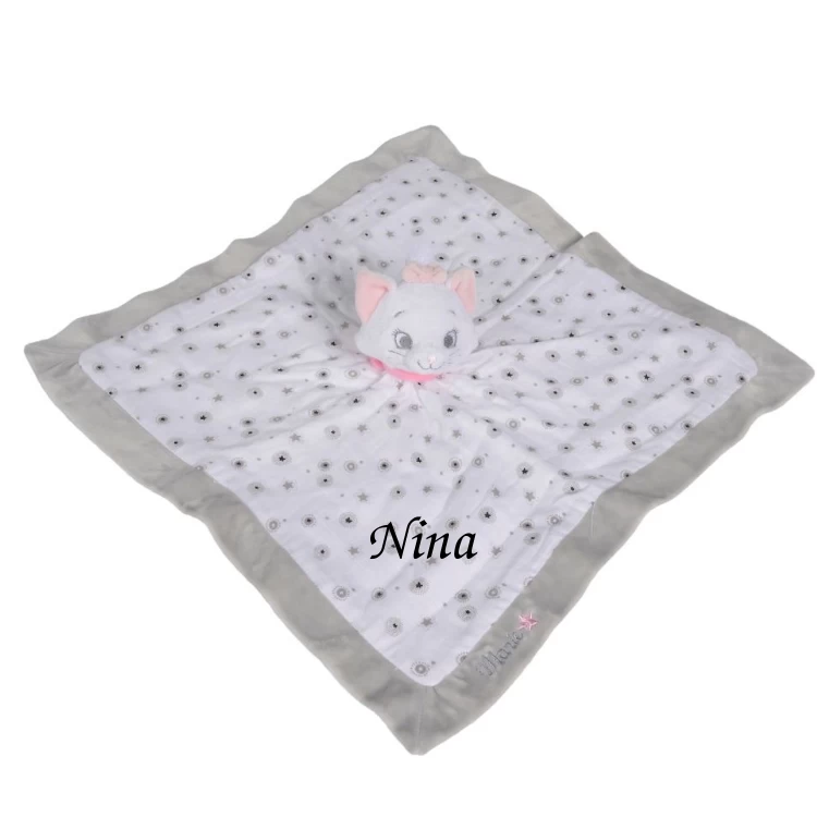 Disney Marie Le Chat Doudou Plat Lange Blanc Gris étoile 1 Disney Marie Le Chat Doudou Plat Lange Blanc Gris étoile