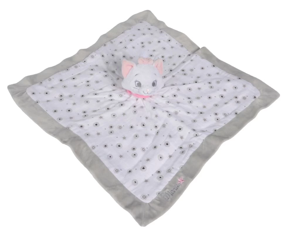 Disney Marie Le Chat Doudou Plat Lange Blanc Gris étoile 2 Disney Marie Le Chat Doudou Plat Lange Blanc Gris étoile – Image 2