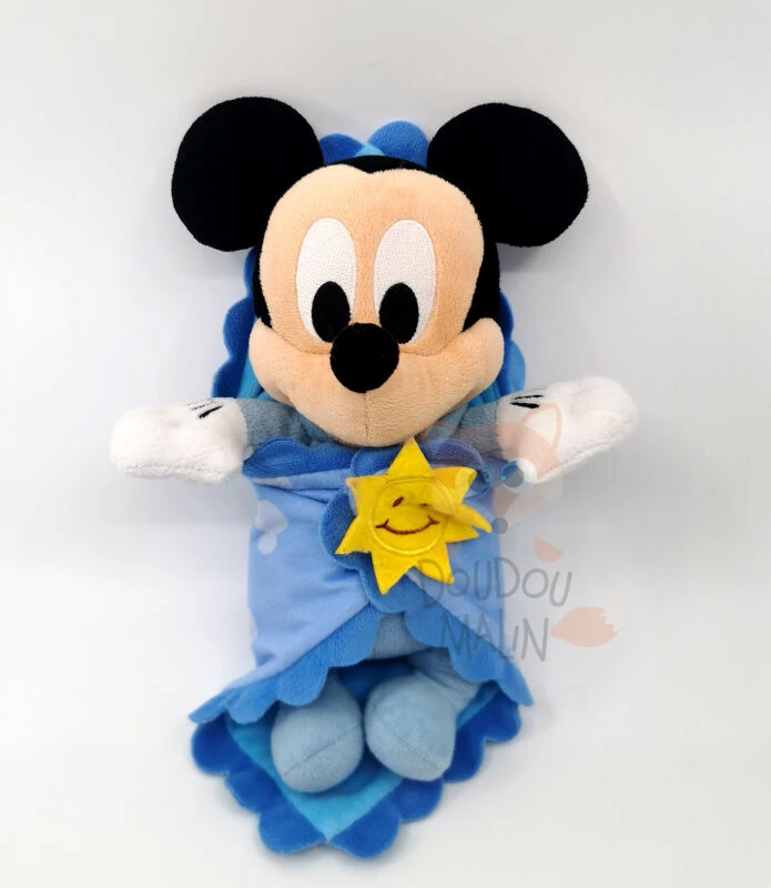 Disney - Mickey La Souris - Peluche Avec Couverture Bleu Soleil 30 Cm 1 Disney - Mickey La Souris - Peluche Avec Couverture Bleu Soleil 30 Cm