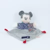 Disney Mickey La Souris Doudou Plat Bleu Gris Rouge