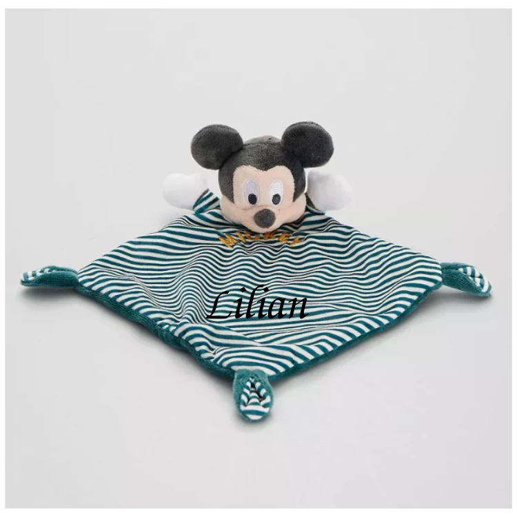 Disney Mickey La Souris Doudou Plat Vert Rayé 25 Cm 1 Disney Mickey La Souris Doudou Plat Vert Rayé 25 Cm