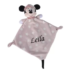 Disney - Minnie La Souris - Doudou Plat Luminescent Rose 25 Cm