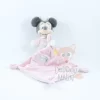 Disney Minnie La Souris Doudou Mouchoir Rose Blanc Mouton