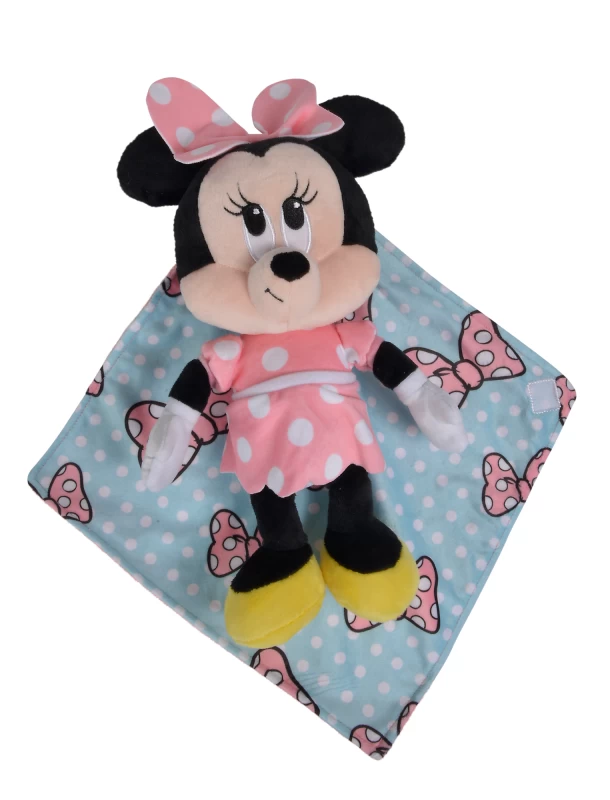 Disney Minnie La Souris Peluche Couverture Rose Bleu Noeud 1 Disney Minnie La Souris Peluche Couverture Rose Bleu Noeud