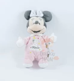 Disney Minnie La Souris Peluche Rose Blanc Mouton