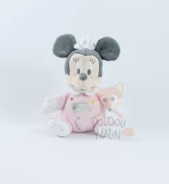 Disney Minnie La Souris Mini Peluche Rose Blanc Mouton