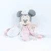 Disney Minnie La Souris Doudou Pétale Rose Blanc Mouton