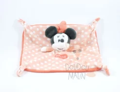 Disney Minnie La Souris Doudou Plat Pois Orange Blanc Hello
