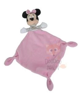 Disney Minnie La Souris Doudou Plat Rose Gris Rayé 1 Disney Minnie La Souris Doudou Plat Rose Gris Rayé