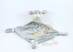 Disney Panpan Doudou Plat Losange Gris Papillon Bleu Orange