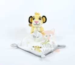 Disney Simba Le Lion Doudou Mouchoir I'm A King Blanc Jaune 25 Cm