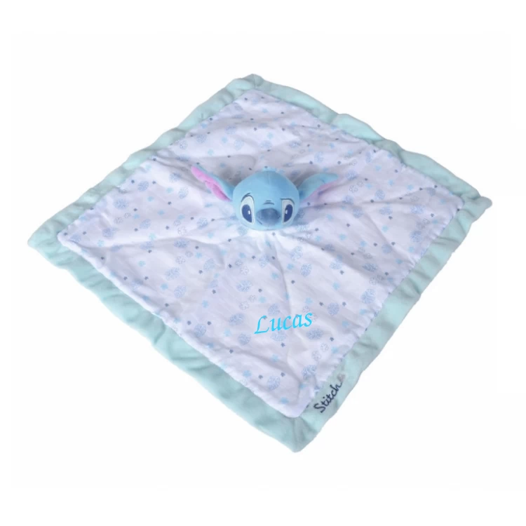 Disney - Stitch Doudou Plat Lange Blanc Bleu 40 Cm 1 Disney - Stitch Doudou Plat Lange Blanc Bleu 40 Cm