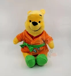 Disney - Winnie L'ourson - Peluche Peignoir Orange Vert Bulle 30 Cm