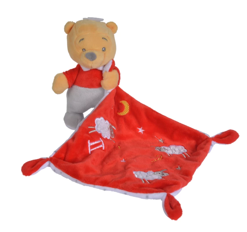 Disney Winnie L'ourson Doudou Mouchoir Rouge Gris Mouton 1 Disney Winnie L'ourson Doudou Mouchoir Rouge Gris Mouton